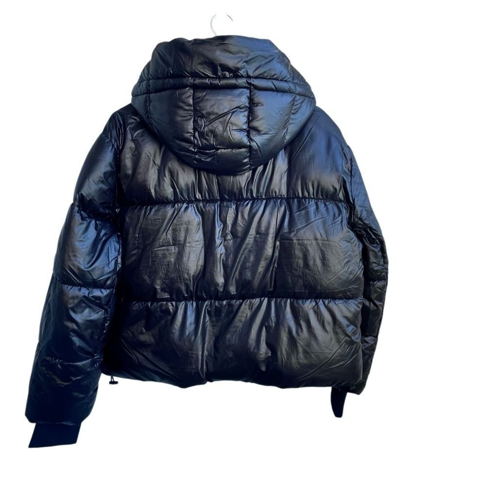 GAP Black Big Puff Cropped Puffer Jacket Women’s XL Hooded Coat - Picture 5 of 15